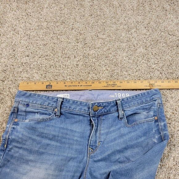 Gap 1969 Jeans Womens 33/16 Always Skinny Medium Wash Distressed Denim - Picture 3 of 11